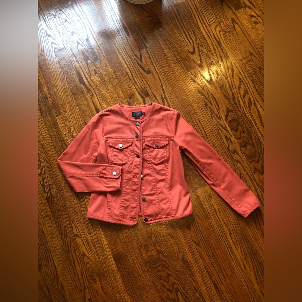 Pendleton Coral Canvas Button-Front Jacket - Size… - image 1
